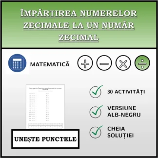 Exercițiu de asociere: Împărțirea numerelor zecimale la un număr zecimal