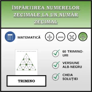 Trimino: Împărțirea numerelor zecimale la un număr zecimal