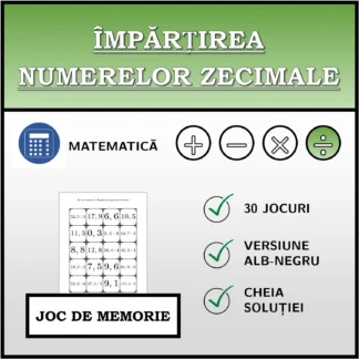 Joc de memorie: Împărțirea numerelor zecimale