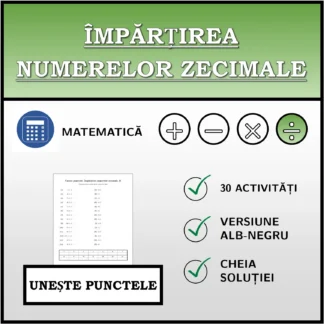 Exercițiu de asociere: Împărțirea numerelor zecimale