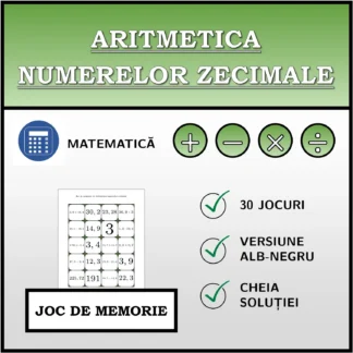 Joc de memorie: Aritmetica numerelor zecimale