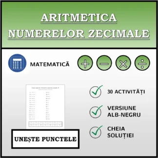 Exercițiu de asociere: Aritmetica numerelor zecimale