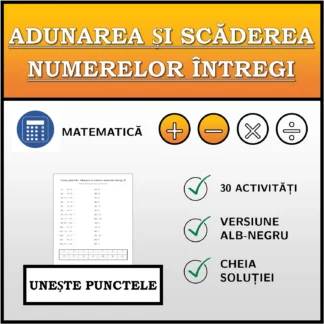 Exercițiu de asociere: Adunarea și scăderea numerelor întregi