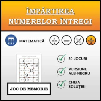 Joc de memorie: Împărțirea numerelor întregi