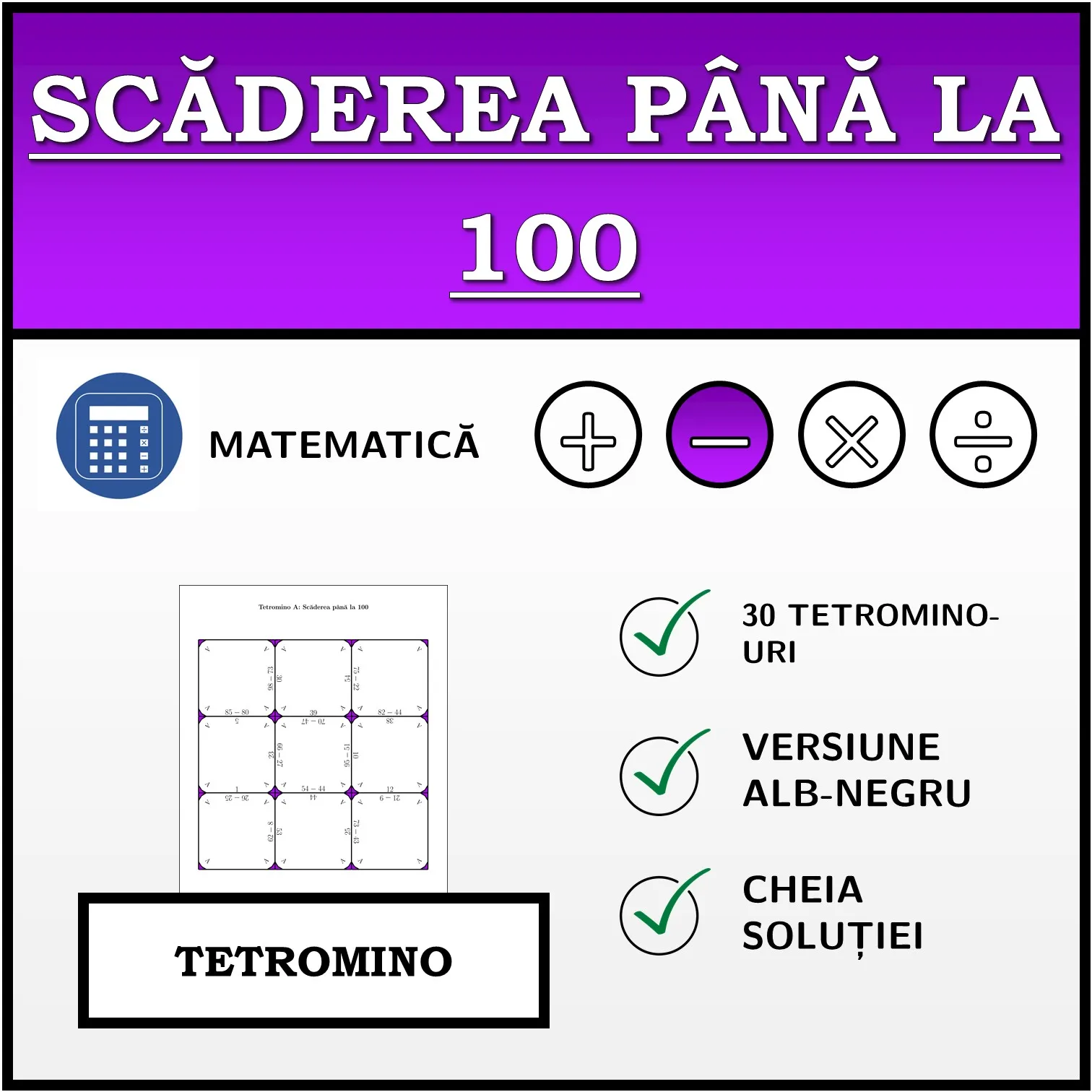 Tetromino: Scăderea până la 100