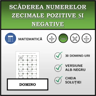 Domino: Scăderea numerelor zecimale pozitive și negative