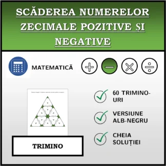 Trimino: Scăderea numerelor zecimale pozitive și negative
