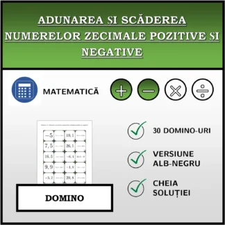 Domino: Adunarea și scăderea numerelor zecimale pozitive și negative