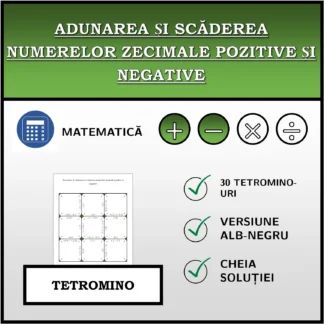 Tetromino: Adunarea și scăderea numerelor zecimale pozitive și negative