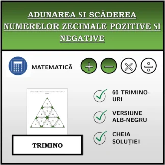 Trimino: Adunarea și scăderea numerelor zecimale pozitive și negative