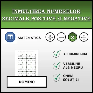 Domino: Înmulțirea numerelor zecimale pozitive și negative