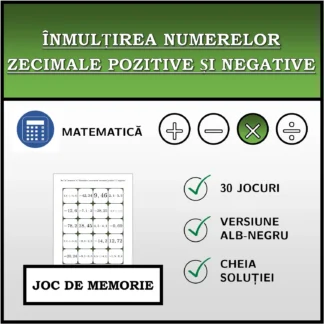 Joc de memorie: Înmulțirea numerelor zecimale pozitive și negative