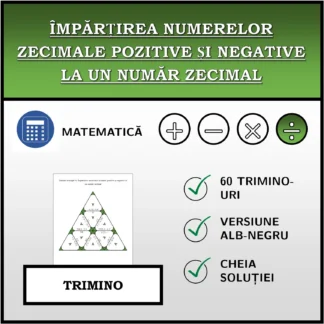 Trimino: Împărțirea numerelor zecimale pozitive și negative la un număr zecimal