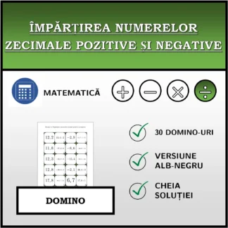Domino: Împărțirea numerelor zecimale pozitive și negative