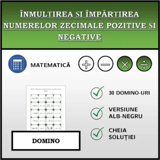 Domino: Înmulțirea și împărțirea numerelor zecimale pozitive și negative