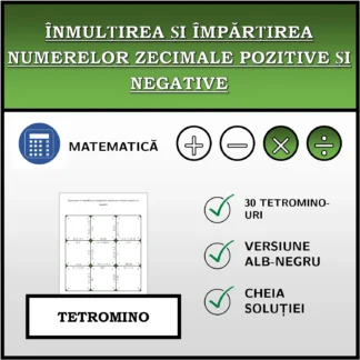 Tetromino: Înmulțirea și împărțirea numerelor zecimale pozitive și negative