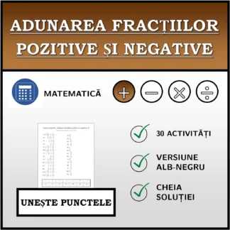 Exercițiu de asociere: Adunarea fracțiilor pozitive și negative