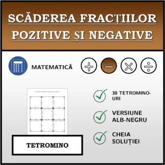 Tetromino: Scăderea fracțiilor pozitive și negative