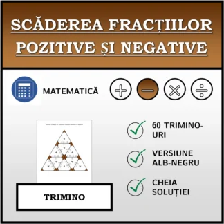 Trimino: Scăderea fracțiilor pozitive și negative