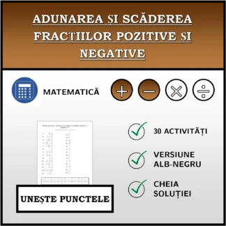 Exercițiu de asociere: Adunarea și scăderea fracțiilor pozitive și negative