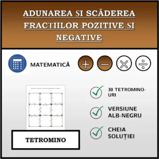Tetromino: Adunarea și scăderea fracțiilor pozitive și negative