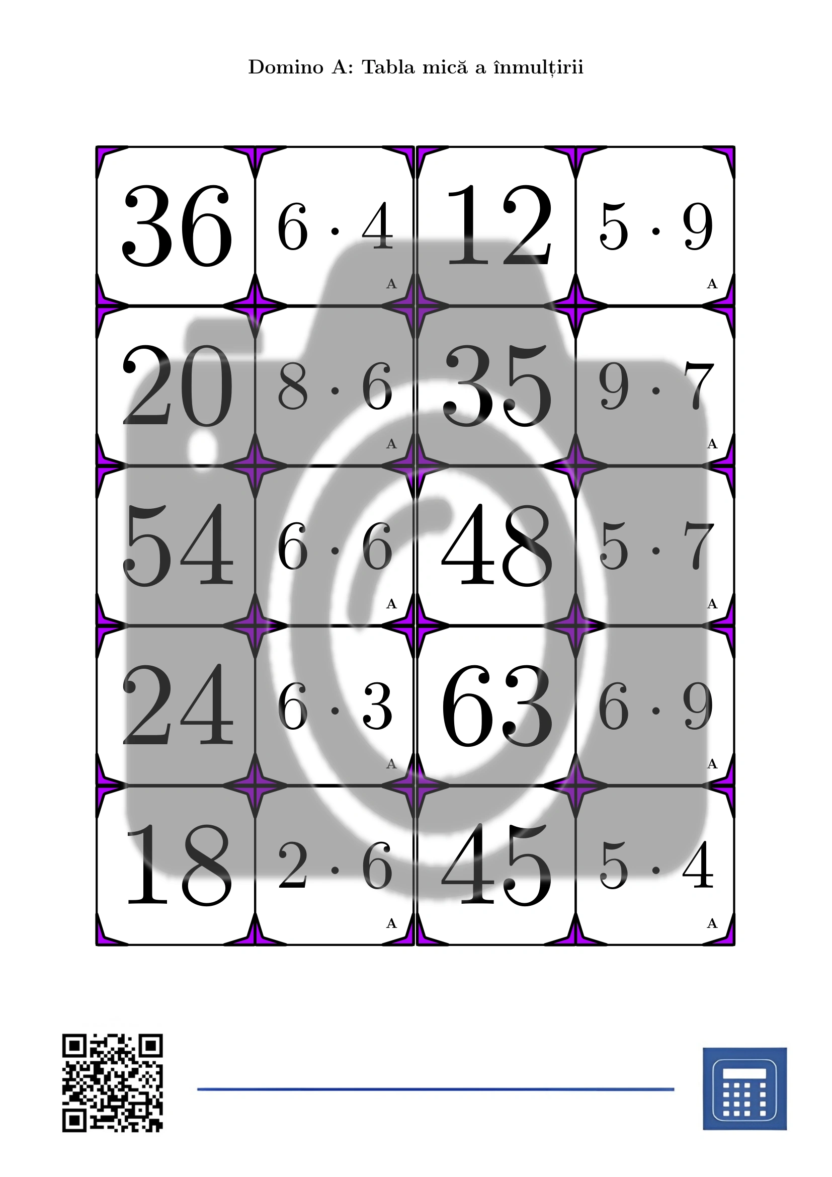 Domino: Tabla mică a înmulțirii - imagine 2