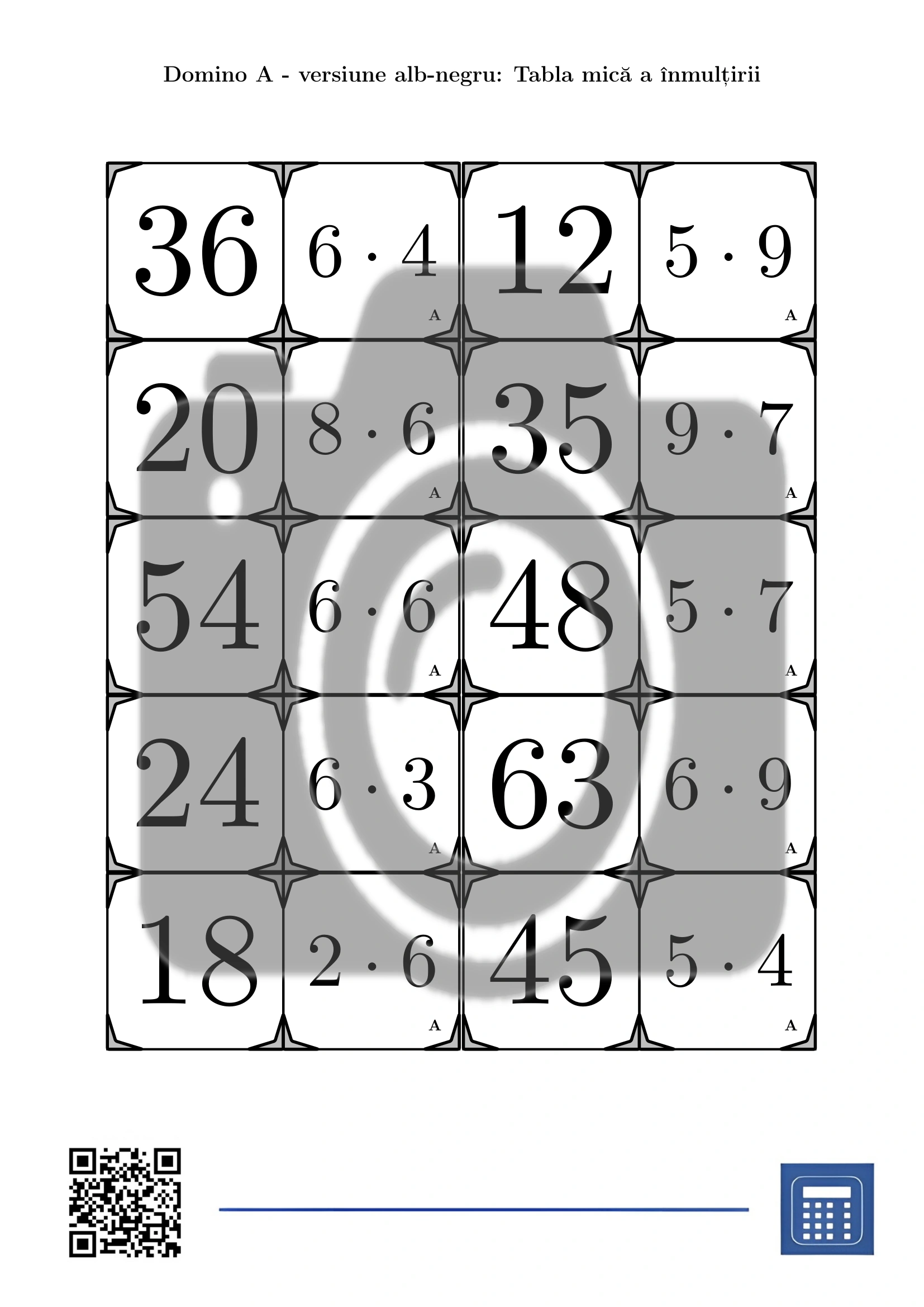 Domino: Tabla mică a înmulțirii - imagine 3