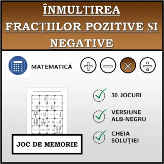 Joc de memorie: Înmulțirea fracțiilor pozitive și negative