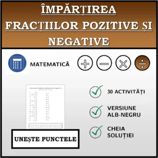 Exercițiu de asociere: Împărțirea fracțiilor pozitive și negative