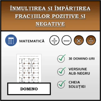 Domino: Înmulțirea și împărțirea fracțiilor pozitive și negative