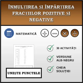 Exercițiu de asociere: Înmulțirea și împărțirea fracțiilor pozitive și negative