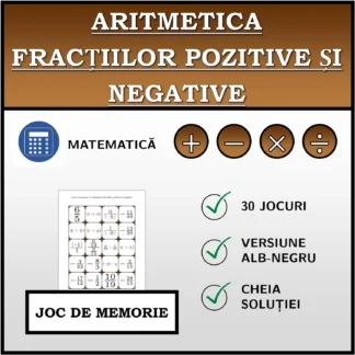 Joc de memorie: Aritmetica fracțiilor pozitive și negative