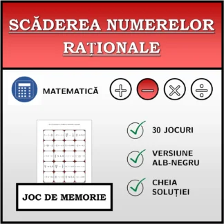 Joc de memorie: Scăderea numerelor raționale