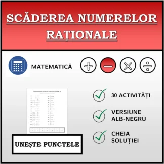Exercițiu de asociere: Scăderea numerelor raționale