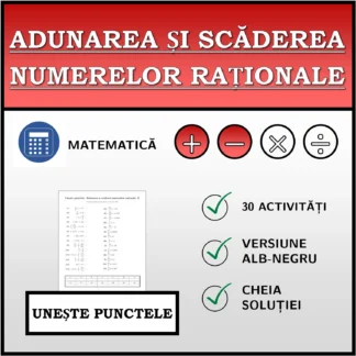 Exercițiu de asociere: Adunarea și scăderea numerelor raționale