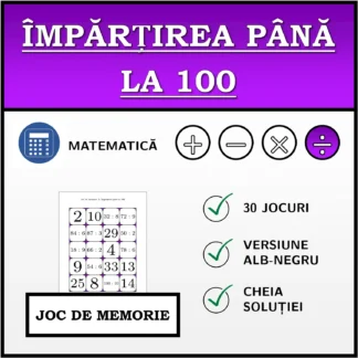 Joc de memorie: Împărțirea până la 100