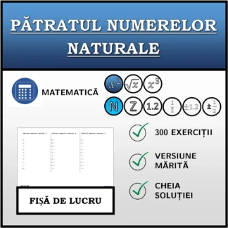 Fișă de lucru: Pătratul numerelor naturale