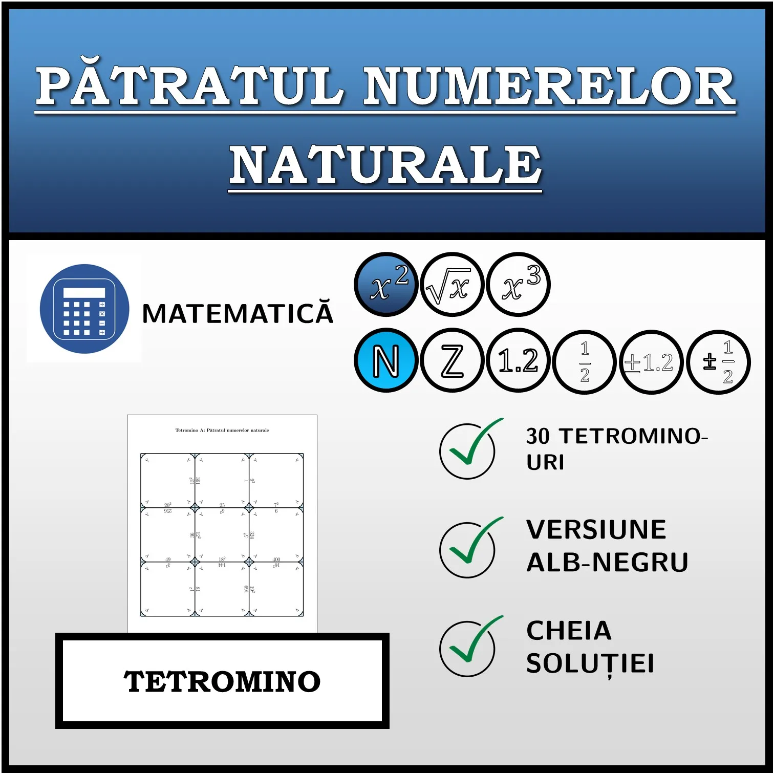 Tetromino: Pătratul numerelor naturale
