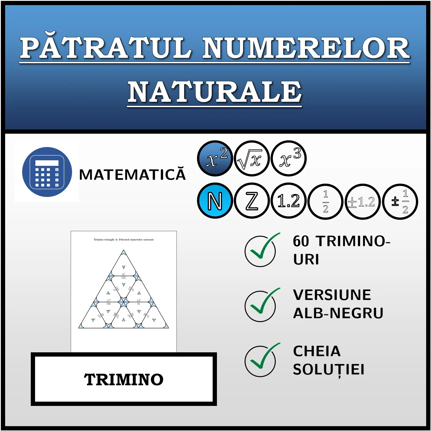 Trimino: Pătratul numerelor naturale