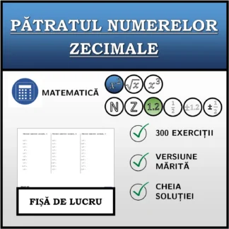Fișă de lucru: Pătratul numerelor zecimale