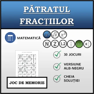 Joc de memorie: Pătratul fracțiilor