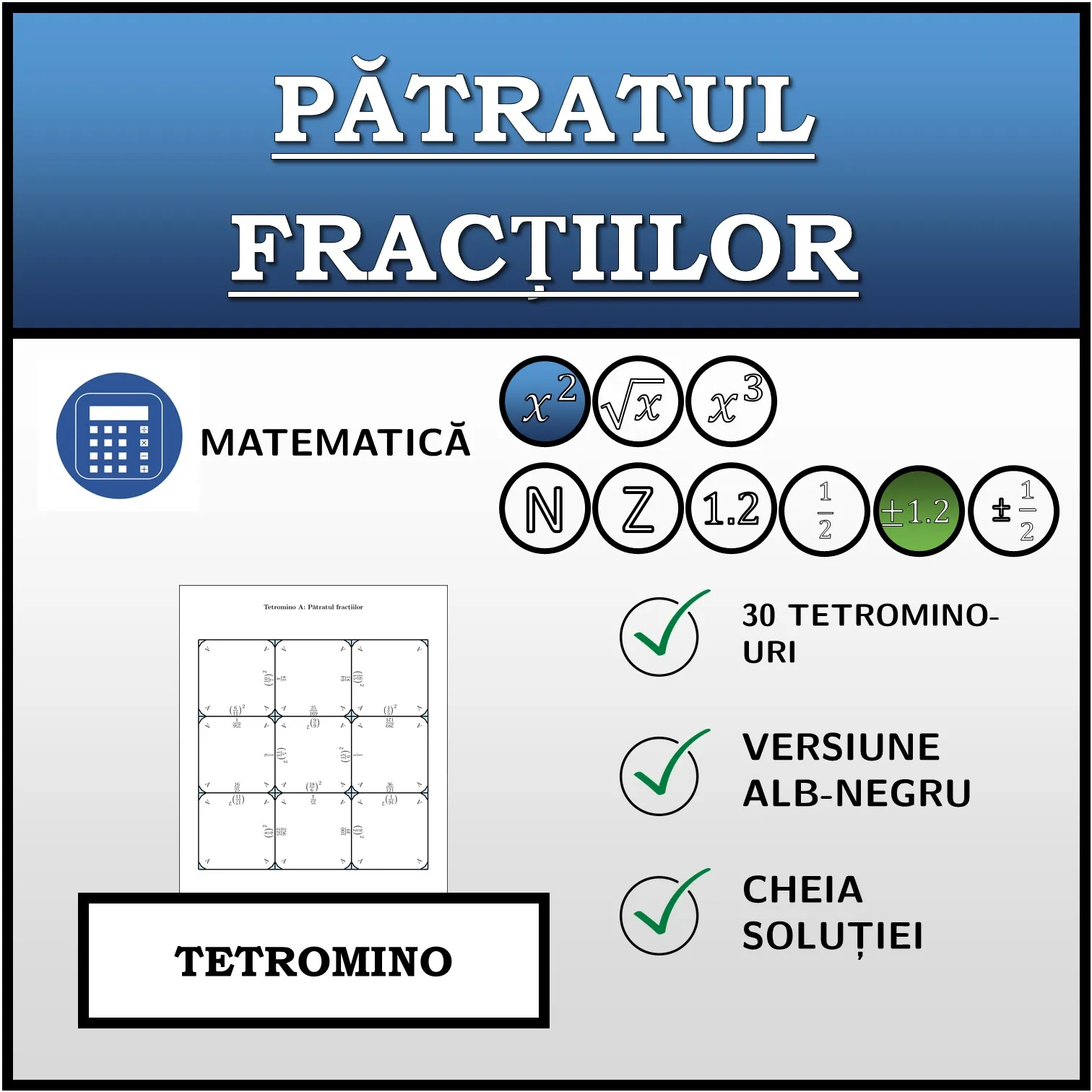 Tetromino: Pătratul fracțiilor