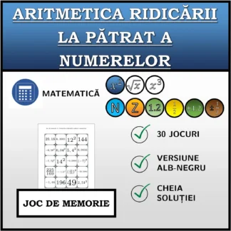 Joc de memorie: Aritmetica ridicării la pătrat a numerelor