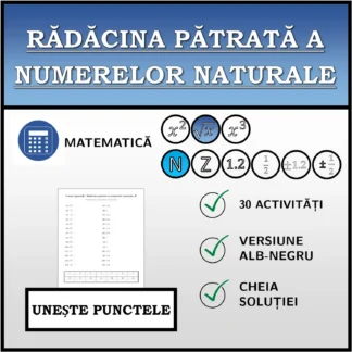 Exercițiu de asociere: Rădăcina pătrată a numerelor naturale