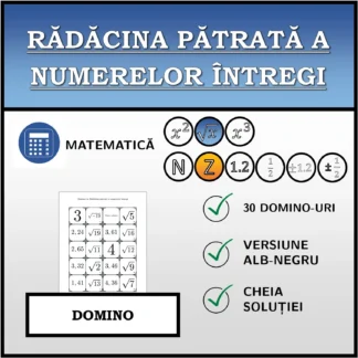 Domino: Rădăcina pătrată a numerelor întregi