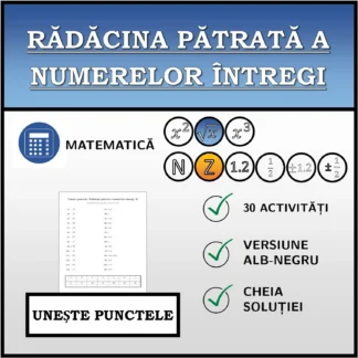 Exercițiu de asociere: Rădăcina pătrată a numerelor întregi
