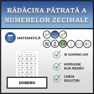 Domino: Rădăcina pătrată a numerelor zecimale