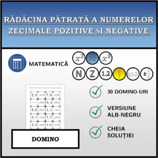 Domino: Rădăcina pătrată a numerelor zecimale pozitive și negative