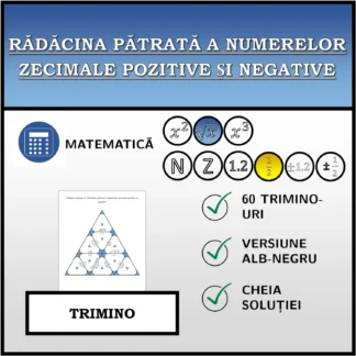 Trimino: Rădăcina pătrată a numerelor zecimale pozitive și negative