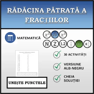 Exercițiu de asociere: Rădăcina pătrată a fracțiilor